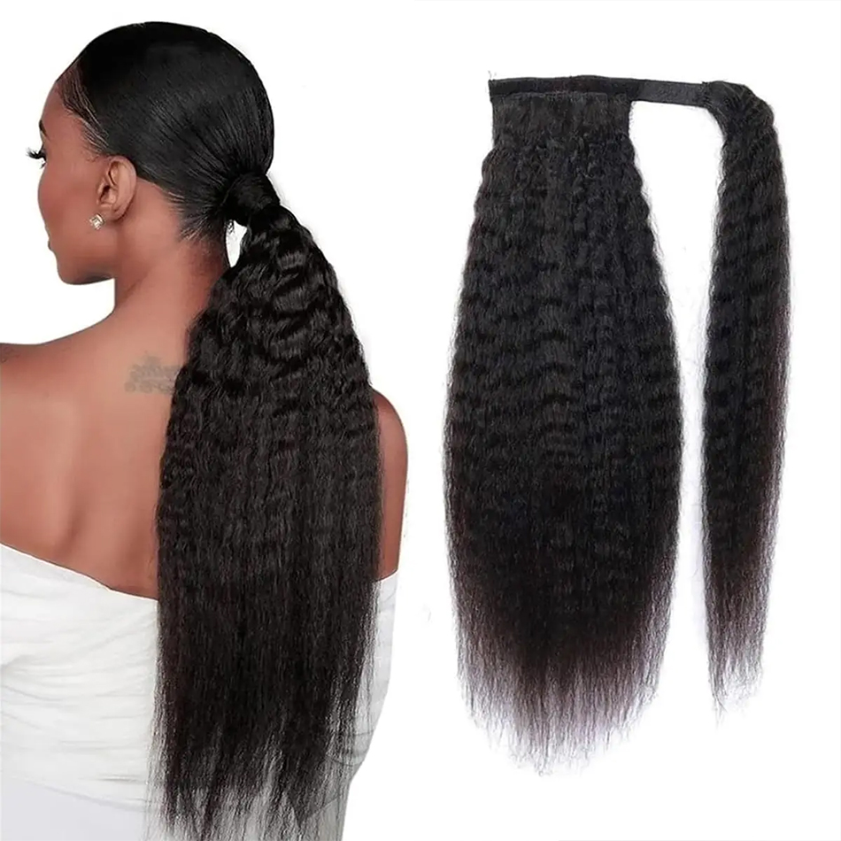 Seamless Clip In Hair Extensions Human Hair - 100g Kinky Recht Menselijk Haar Wrap