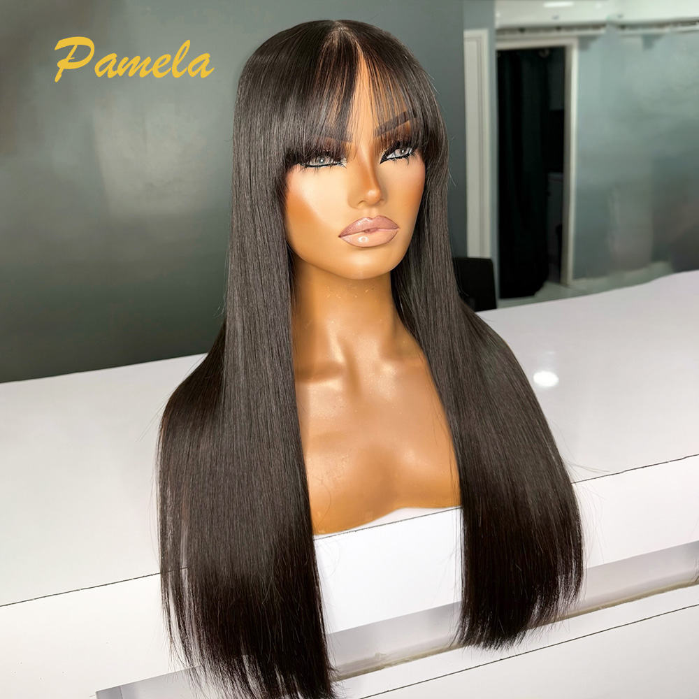 Human Hair Wigs - Braziliaans voorgeknipt, bone straight mensenhaar met