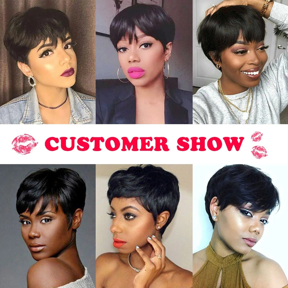 Korte pruiken van echt haar, p - Short Pixie Cut Wig Human Hair Cheap recensie en prijs