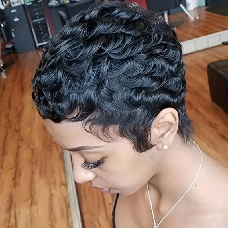 Kort Bob Pixie Cut pruik Pixie - Short Pixie Cut Wig Human Hair Cheap recensie en prijs