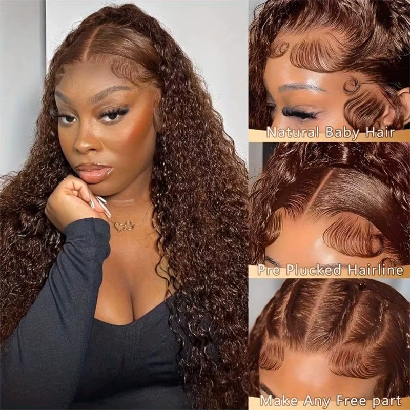 Chocoladebruine gekleurde prui - Lace Front Wigs recensie en prijs