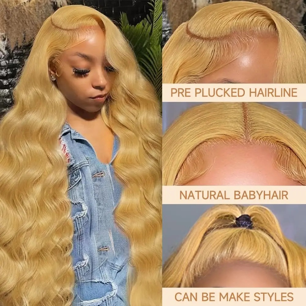 Honingblonde pruik, body wave, - Hd Lace Frontal Wig Human Hair Pre Plucked recensie en prijs