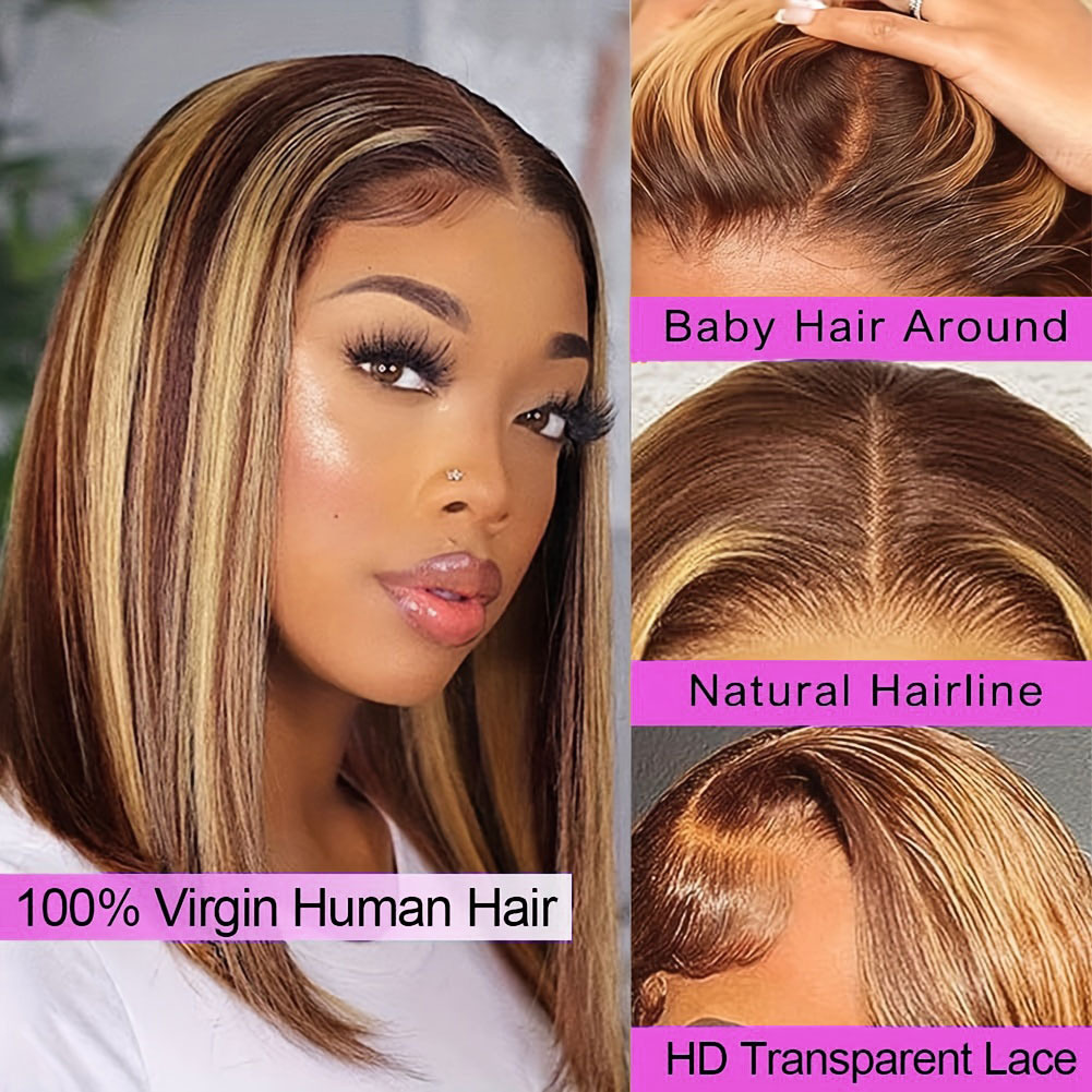 Rechte korte bobpruik van echt - Glueless Wear And Go Human Hair Wig recensie en prijs