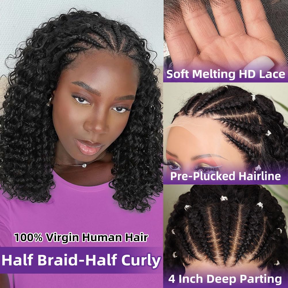 Cornrow Braid Bobpruik Diep Ge - Glueless Wear And Go Human Hair Wig recensie en prijs