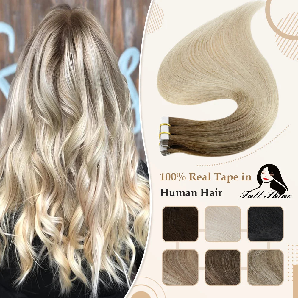 Volledige Glans Omber Tape in  - Invisible Tape In Extensions Real Hair recensie en prijs
