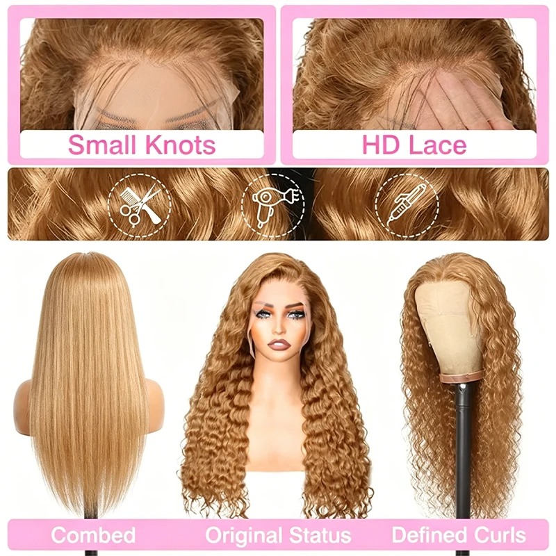 34 38 inch honingblonde pruik  - Lace Front Wigs recensie en prijs