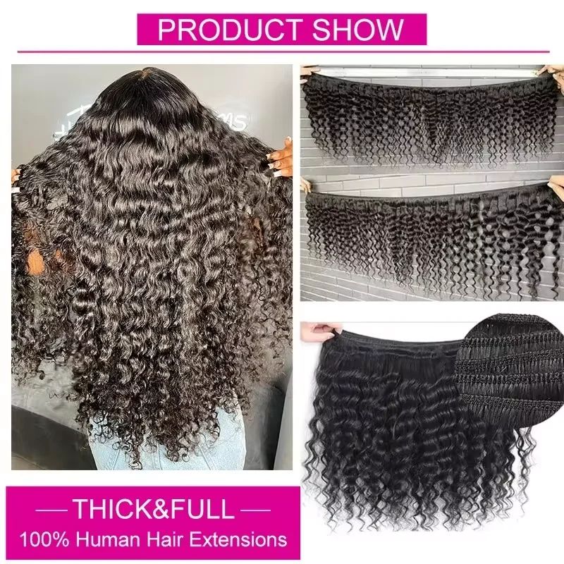 Bundels van echt haar met slui - Deep Wave 3 Bundles With Closure recensie en prijs