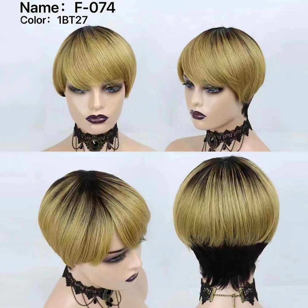 8 inch korte remy-haar pruik B - Short Pixie Cut Wig Human Hair Cheap recensie en prijs